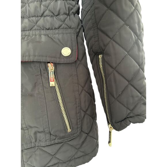 Michael Michael Kors Jacket Size S Black Full Hidden Zipper Button Quilted Coat - Picture 4 of 11
